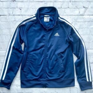 NWOT Unisex Kids 7X Adidas Navy Blue Full Zip Jacket